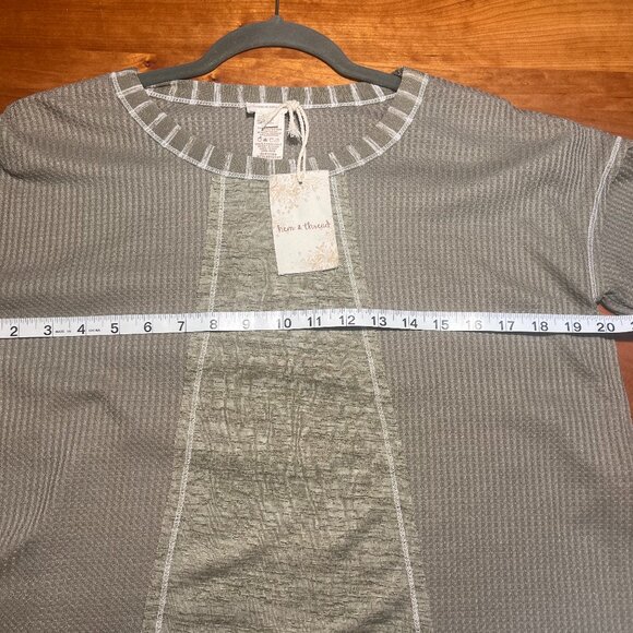 Hem and Thread LS Top, Olive w/White, Size M, NWT - Picture 8 of 9